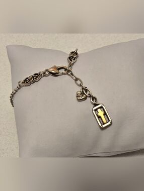 Brighton Eternity Cross Charm Bracelet in Silver and Gold